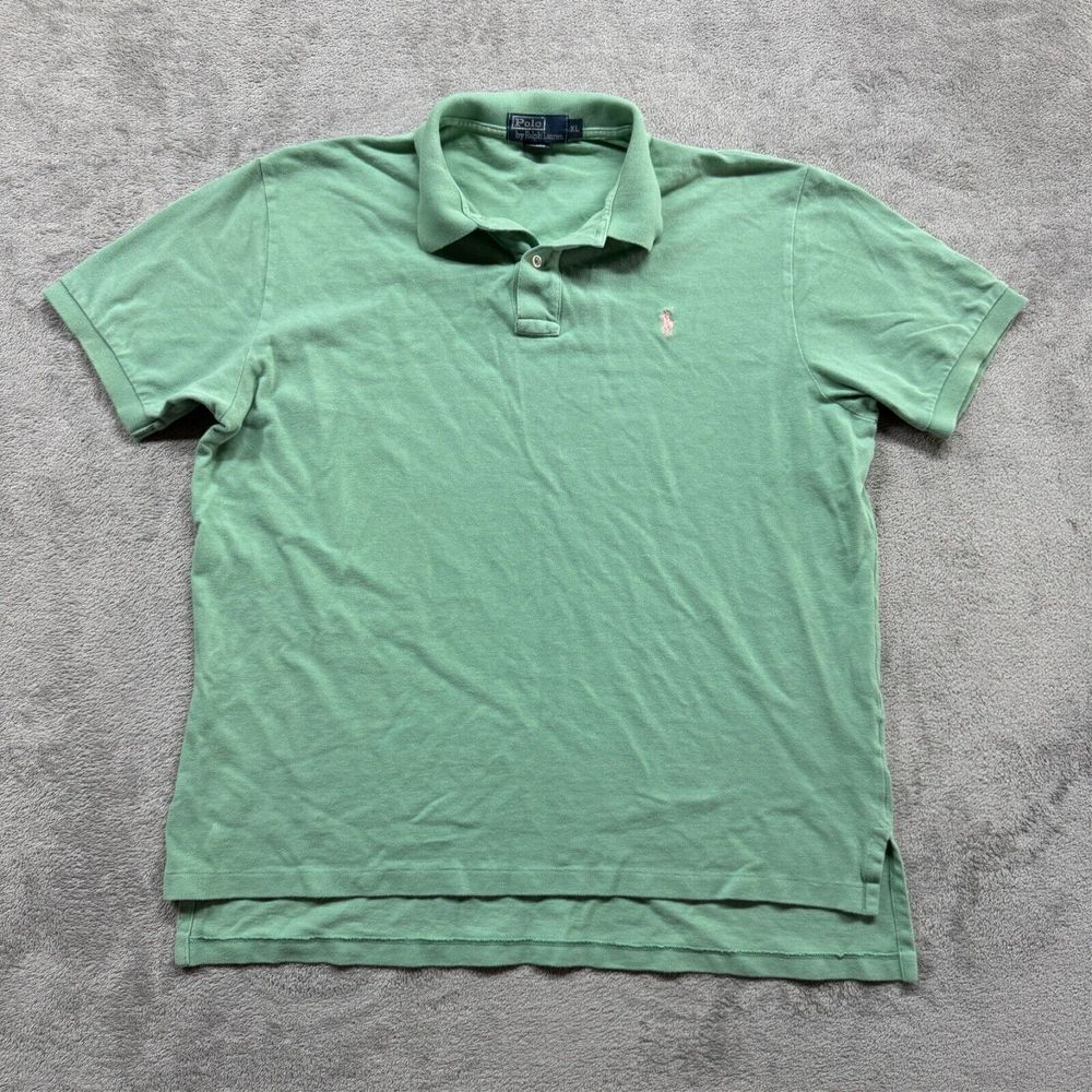 Polo Ralph Lauren Shirt Mens XL Green Short Sleeve Collared Casual Pony